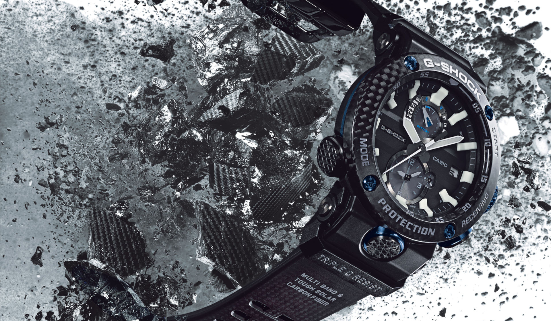 Exploring the carbon cores of the Casio G-Shock GWR-B1000 and GA